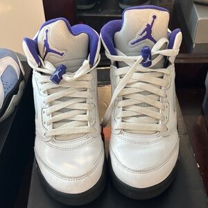 Jordan Kids White and Purple Sneakers